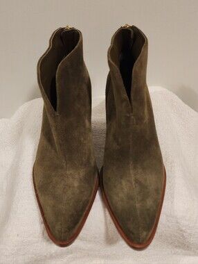 Vince Havana Notch Suede Leather Booties